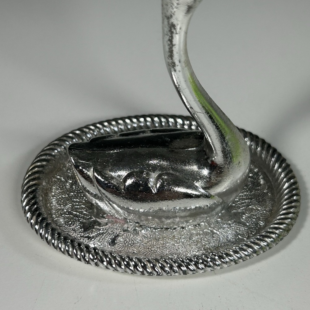 Vintage Swan Silver Plated Ring Holder Trinket Tray Hong Kong READ - Picture 6 of 10